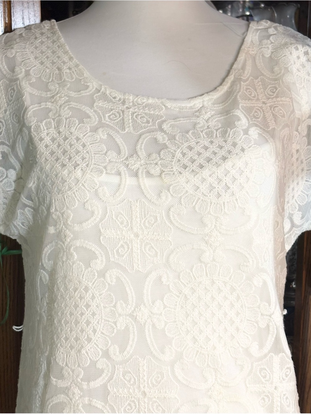 Anthropologie Lilka Bellflower Lace Maxi Dress. It is a bohemian-style small - Picture 9 of 16
